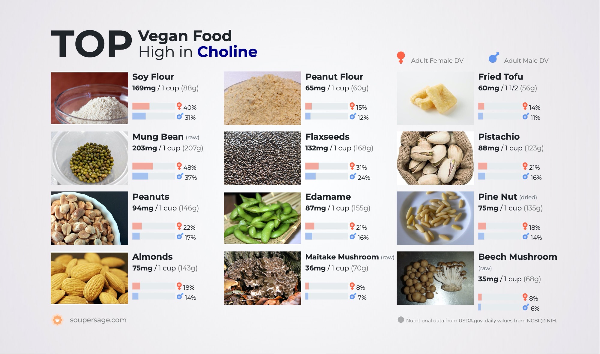 image of Top Vegan Food High in Choline