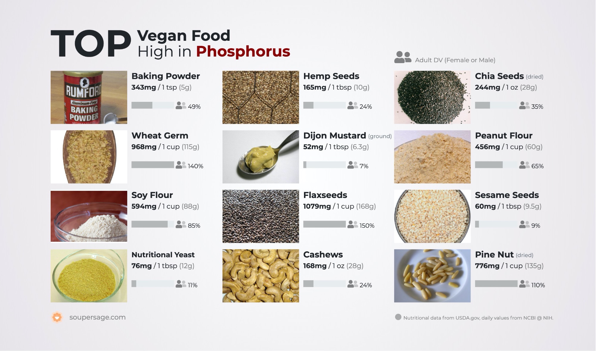image of Top Vegan Food High in Phosphorus