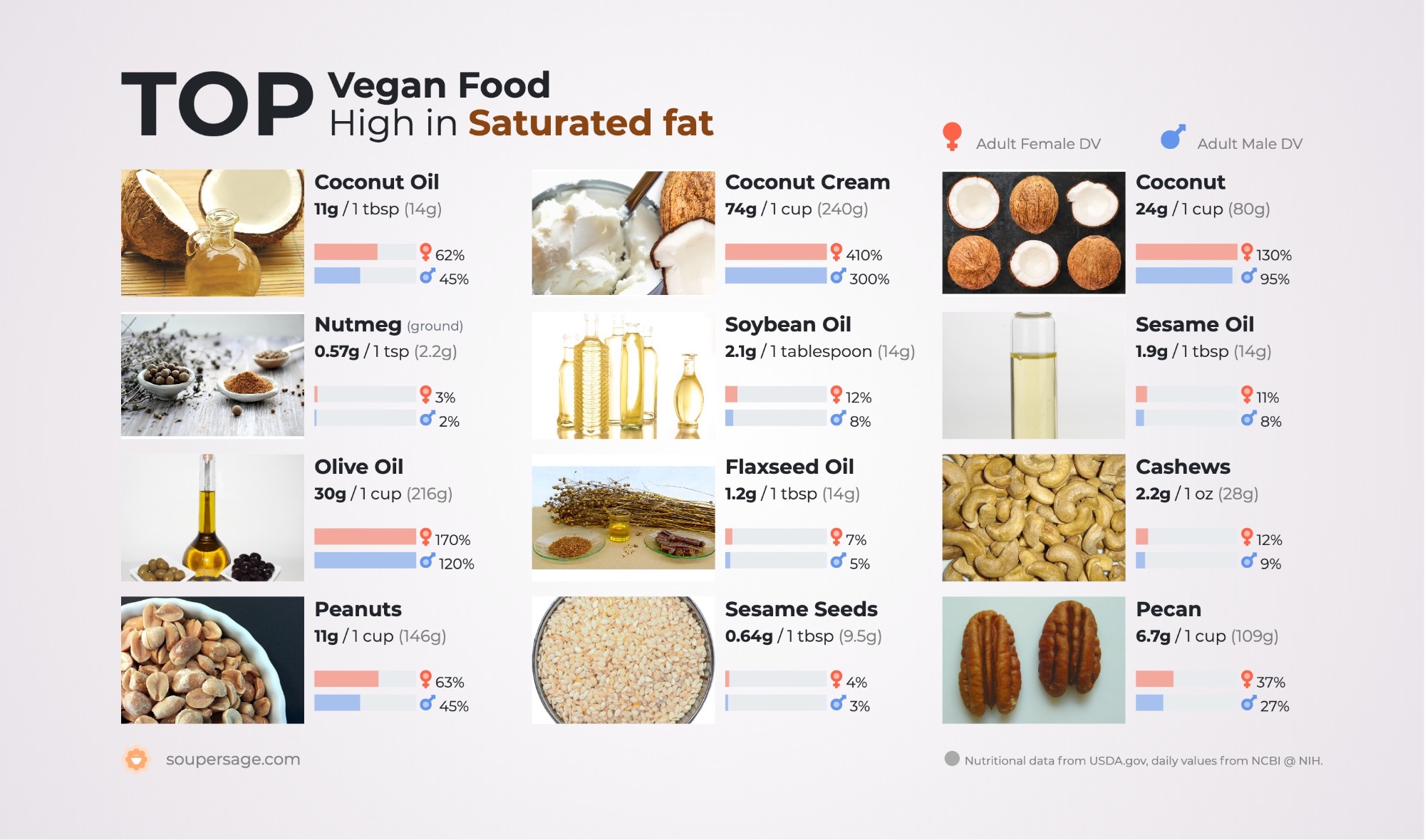 image of Top Vegan Food High in Saturated fat