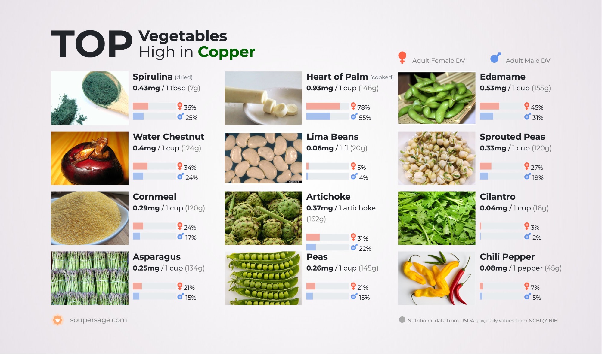 image of Top Vegetables High in Copper